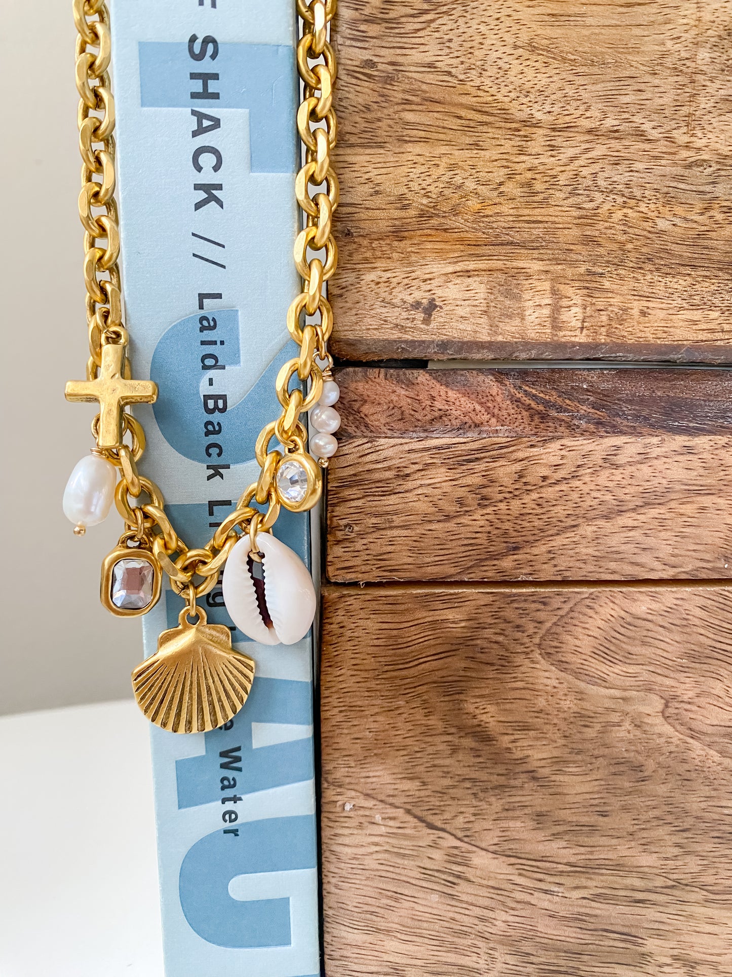 Golden Shell Charm Necklace