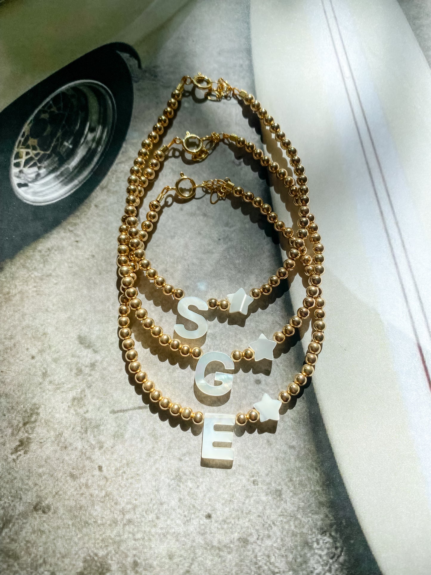 Pearl Initial & Star Bracelet