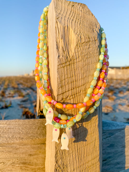Golden Tide Fish Necklace