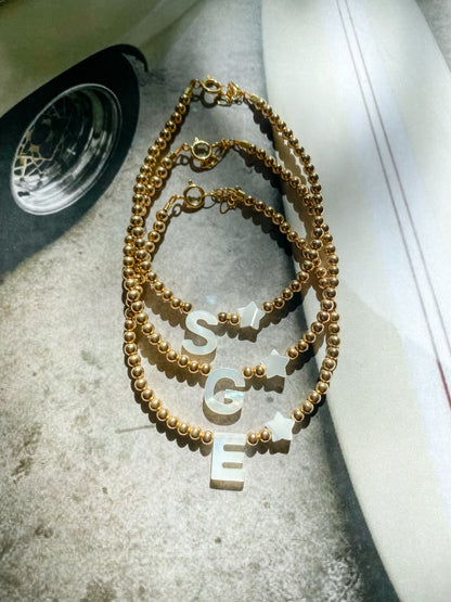 Pearl Initial & Star Bracelet