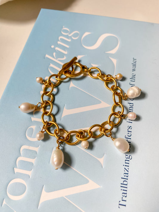 Freshwater Pearl Charm Bracelet
